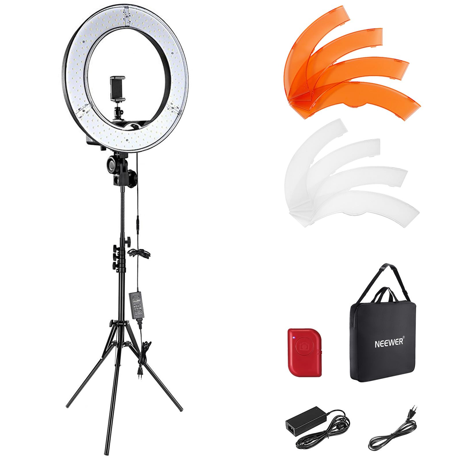 NEEWER Ringlicht mit Stativ Set: 18 Zoll/45cm Außen 55W 5600K Dimmbare LED Ringleuchte mit Bluet... | Amazon (DE)