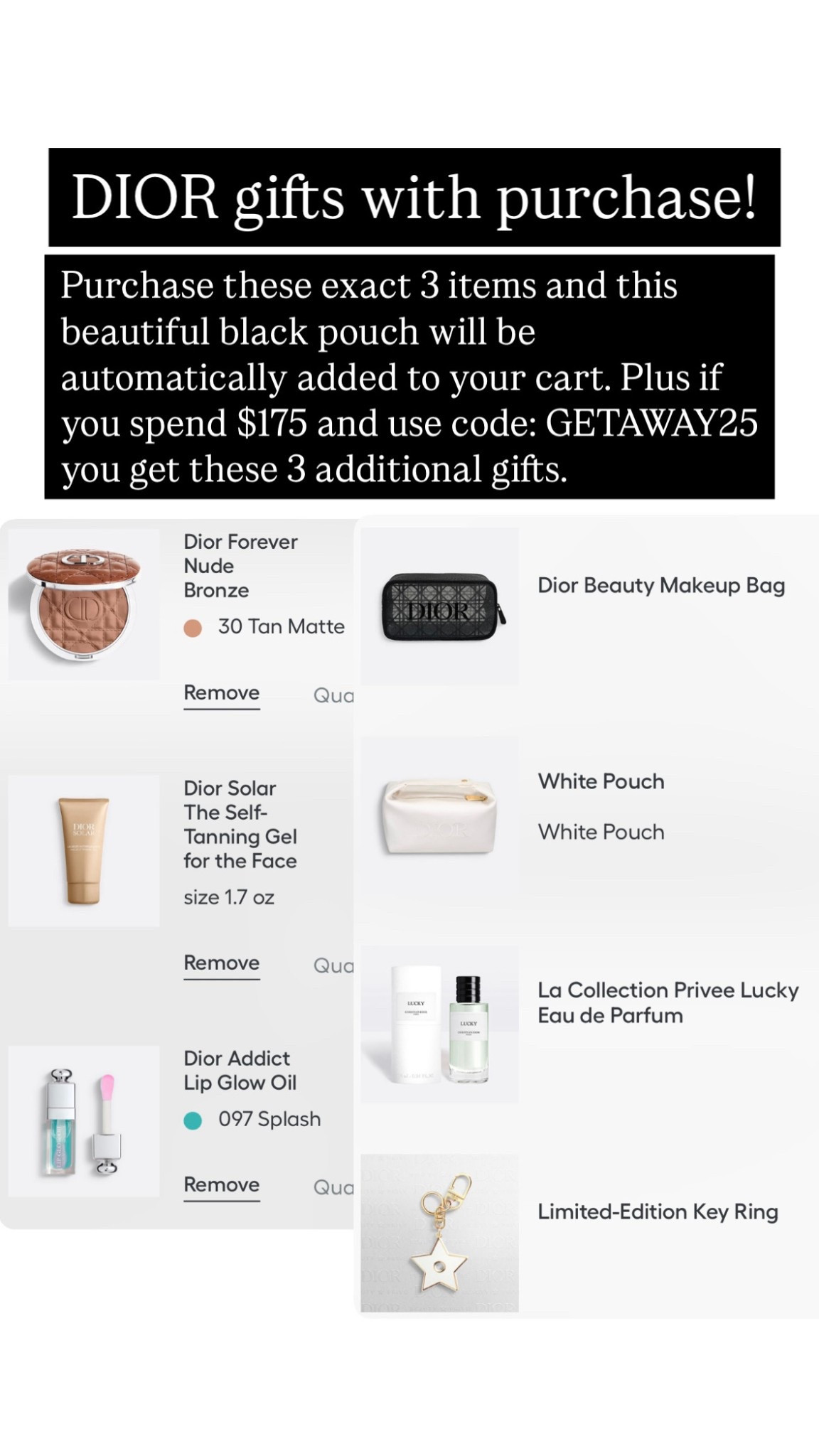 Such a great deal with Dior! You get so many beautiful gifts! I have the black pouch and the white one and they are gorgeous! 

#LTKBeauty #LTKItBag #LTKSeasonal