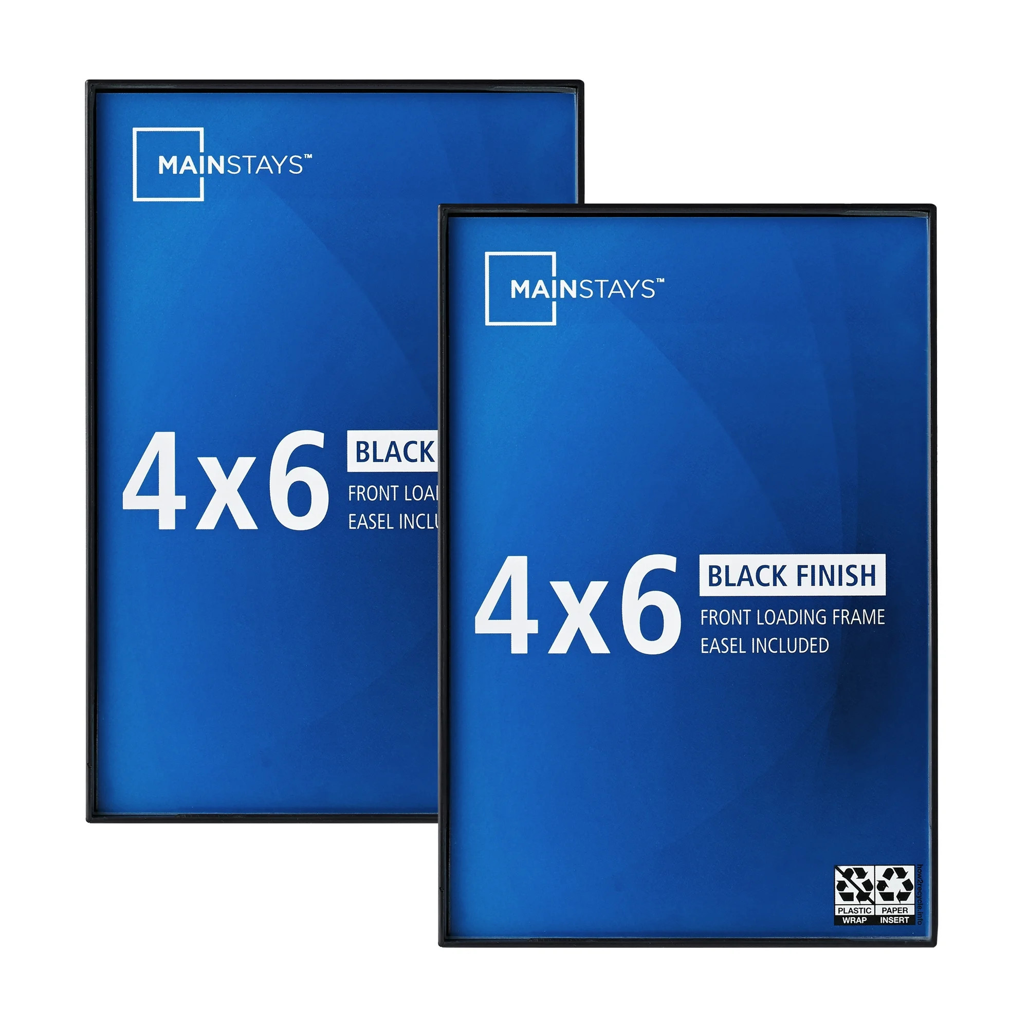 Mainstays 4x6 Front Loading Picture Frame, Black, Set of 2 - Walmart.com | Walmart (US)