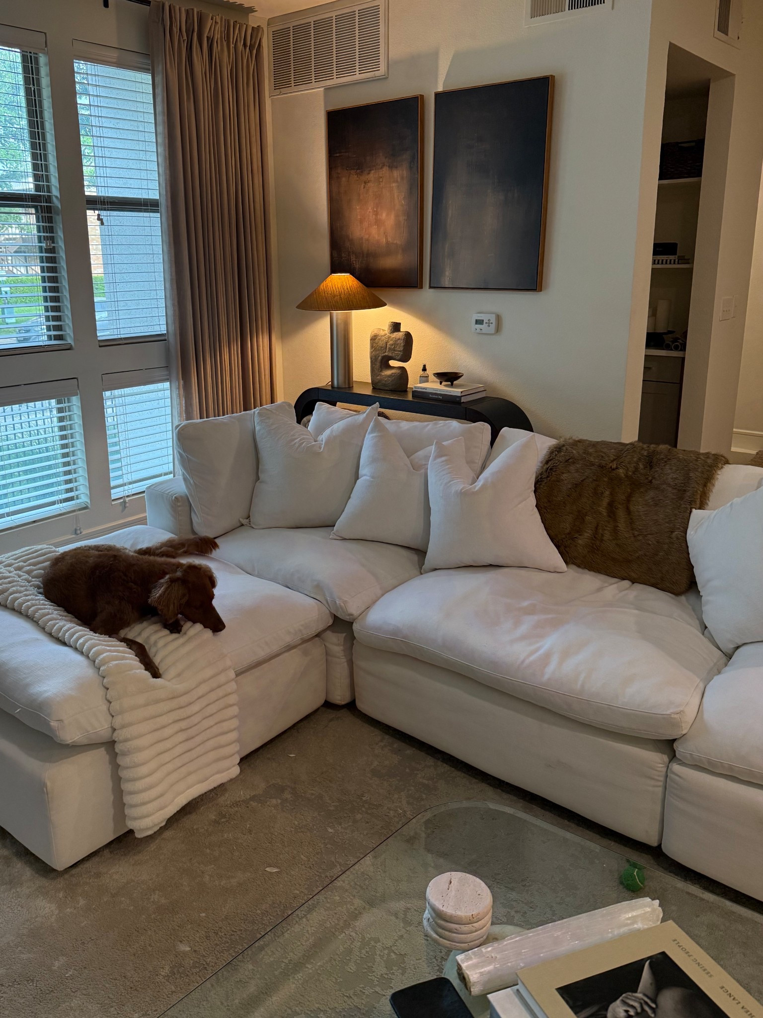 Living room decor linked! Lamp is from Zara home. 


Modern organic living room, modern home decor, warm earthy home decor, living room decor, amazon home, amazon furniture, amazon decor 