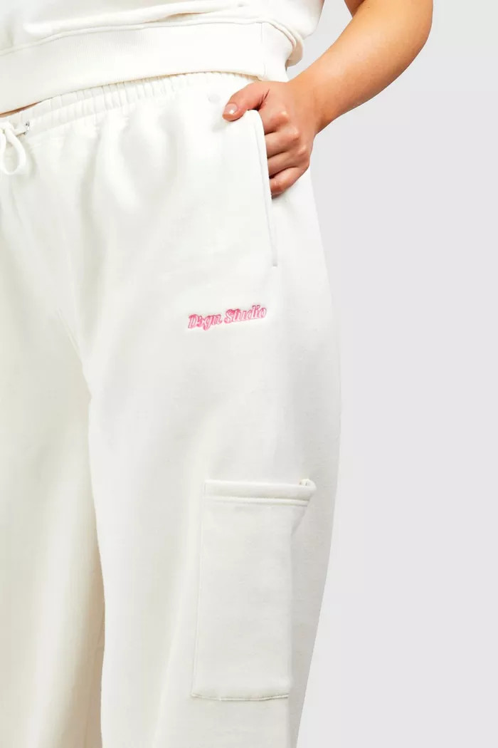 Plus Dsgn Studio Script Cargo Pocket Sweatpant | boohoo (US & Canada)