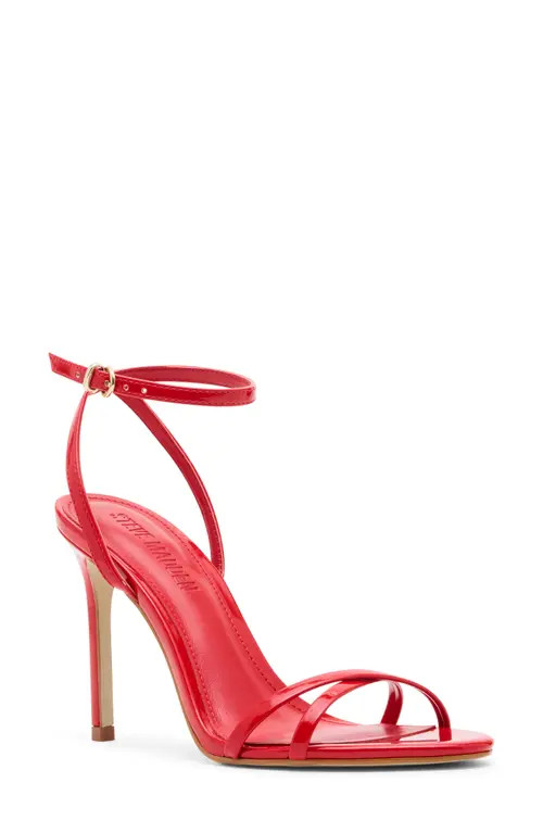 Steve Madden Ankle Strap Stiletto Sandal in Red Patent at Nordstrom, Size 8 | Nordstrom