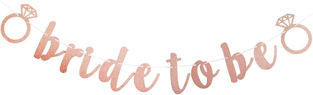 Bride To Be Banner, Rose Gold Pink Bachelorette Party Decorations, Bridal Shower Party Supplies | Amazon (US)