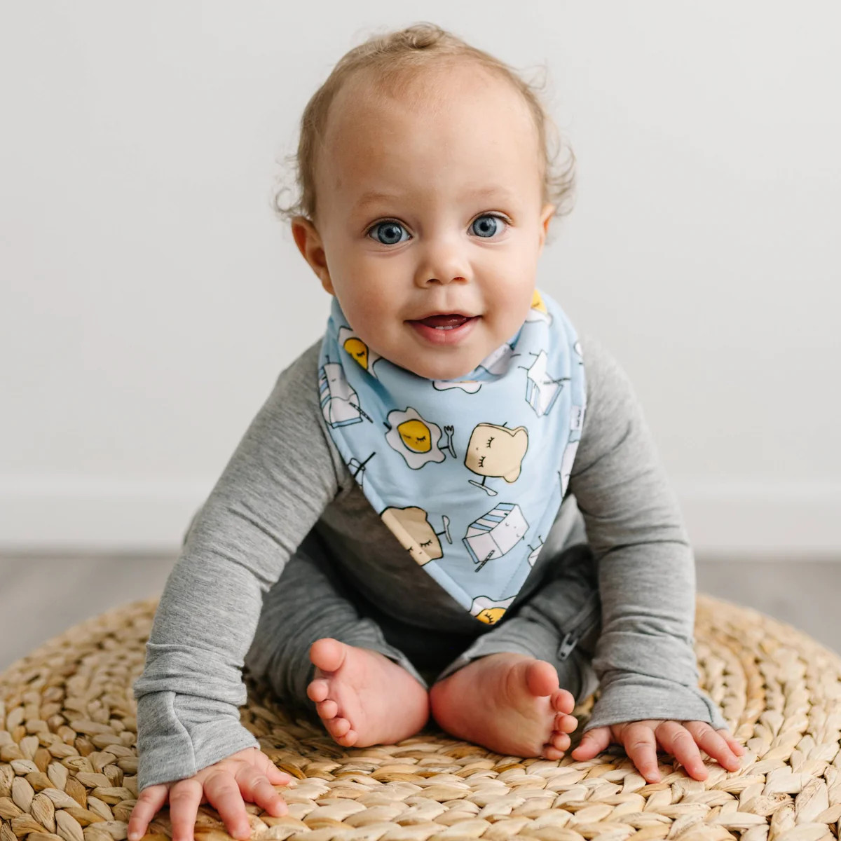 Blue Breakfast Buddies Bandana Bib | Little Sleepies