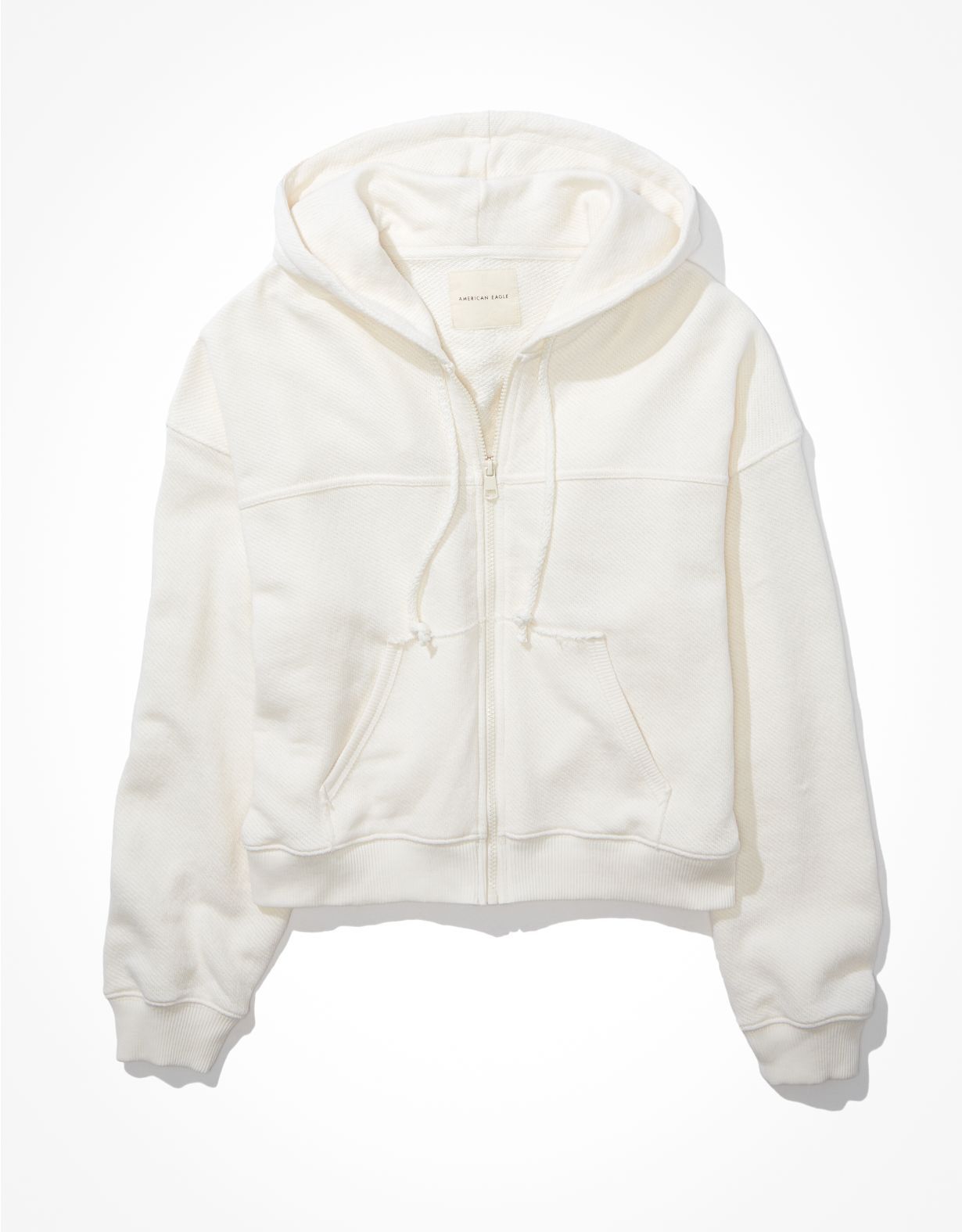 AE Cropped Zip-Up Bomber Hoodie | American Eagle Outfitters (US & CA)