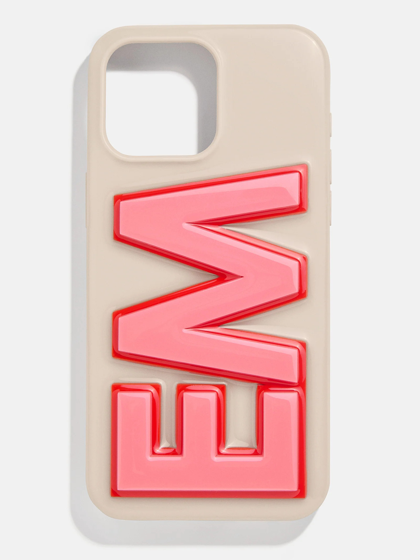 Block Font Custom iPhone Case - Beige/Pink | BaubleBar (US)
