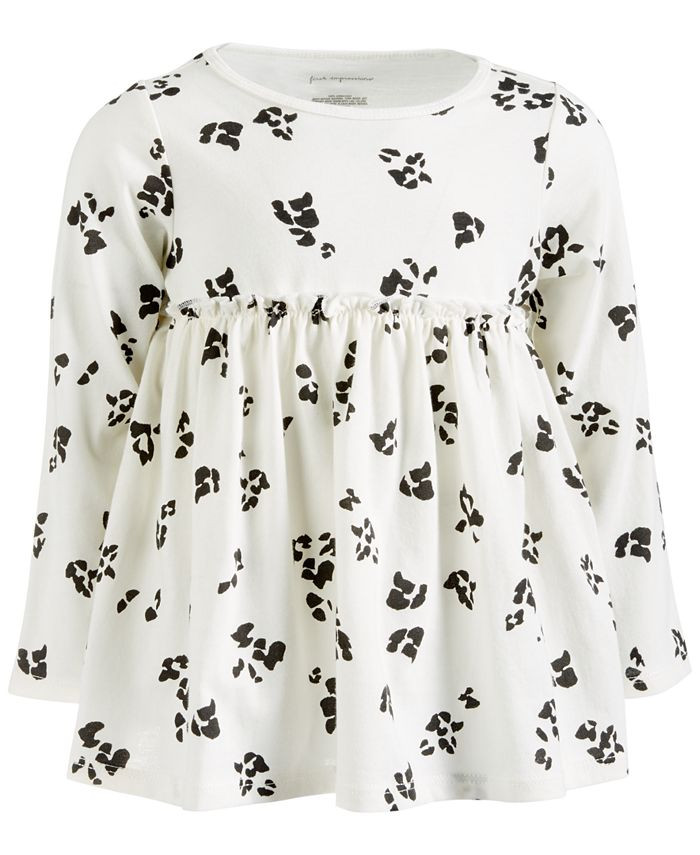 First Impressions Baby Girls Leopard-Print Cotton Top, Created for Macy's  & Reviews - Shirts & T... | Macys (US)