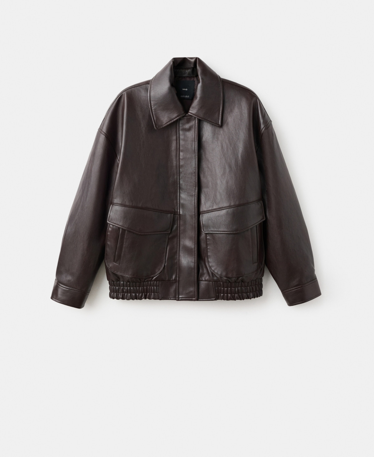 Mango Women's Oversized Leather-Effect Jacket - Brown | Macy's