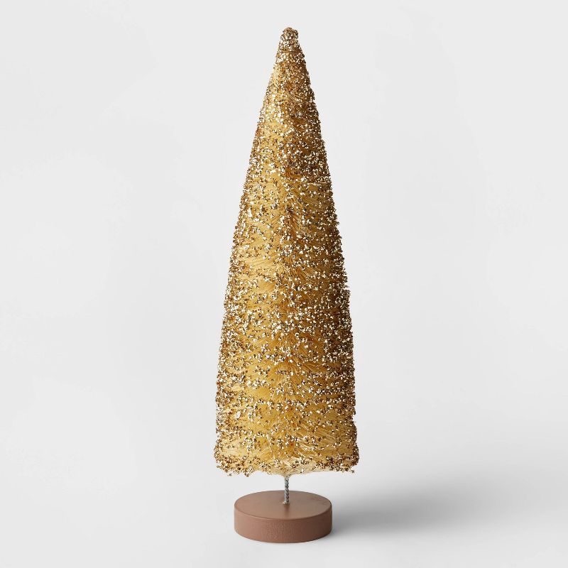12&#34; Decorative Glitter Sisal Bottle Brush Tree White - Wondershop&#8482; | Target