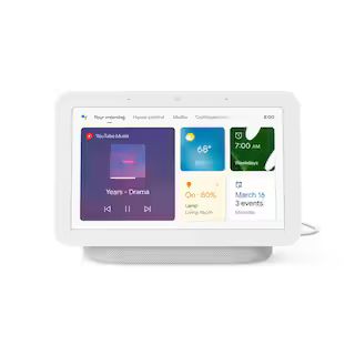 Google Nest Hub 2nd Gen - Smart Home Speaker and 7 in. Display with Google Assistant - Chalk GA01... | The Home Depot