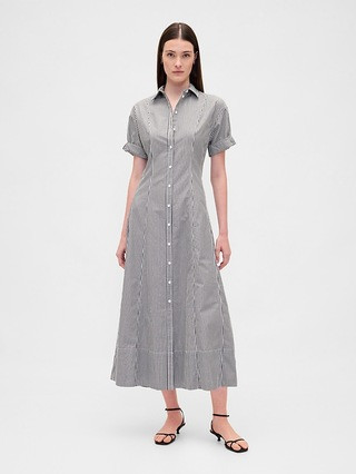 Poplin Roll-Cuff Midi Shirtdress | Gap | Gap (US)