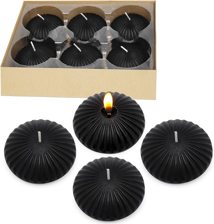 12 Pack 3 Inch Black Floating Candles, 10 Hour Unscented Dripless Tealight Candles for Cylinder V... | Amazon (US)