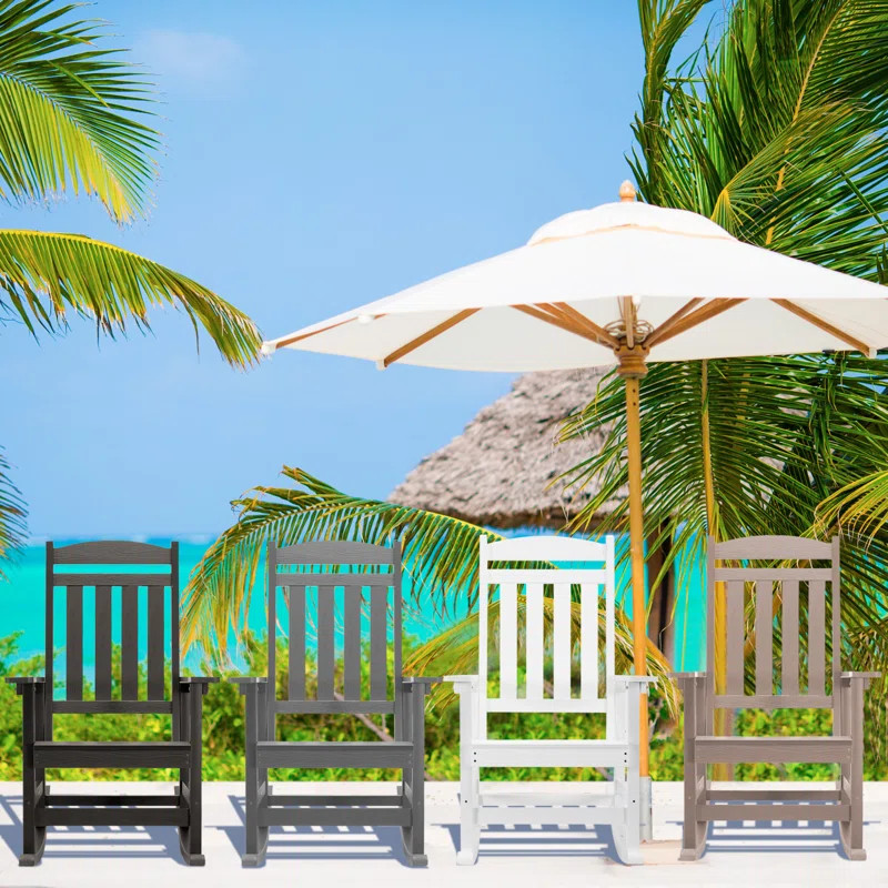 Oxing HDPE Outdoor Rocking Chair (Set of 2) | Wayfair North America