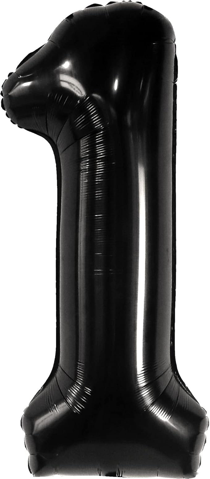Giant Black 1 Balloon for First Birthday - 40 Inch, One Happy Dude Birthday Decorations | Black O... | Amazon (US)