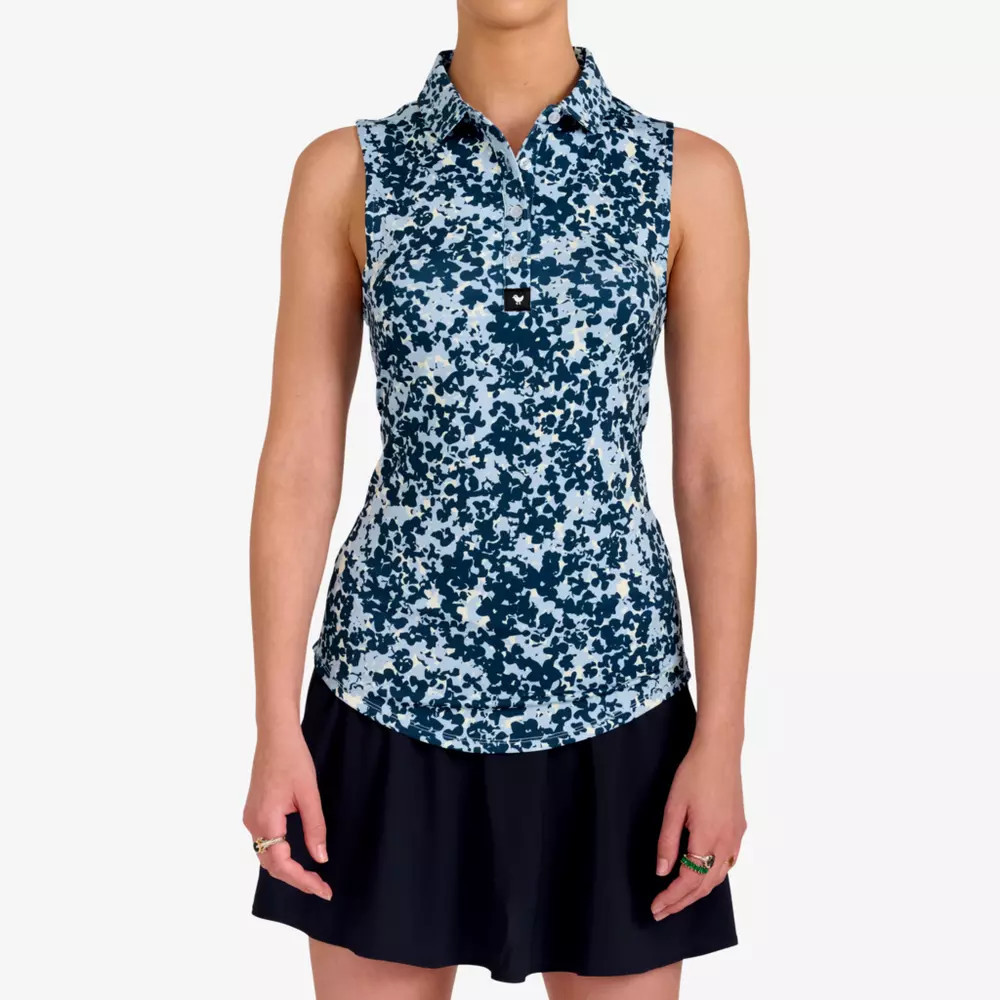 Bad Birdie Blend Setter Speckled Sleeveless Polo Shirt, Blue/Navy, M | PGA TOUR Superstore