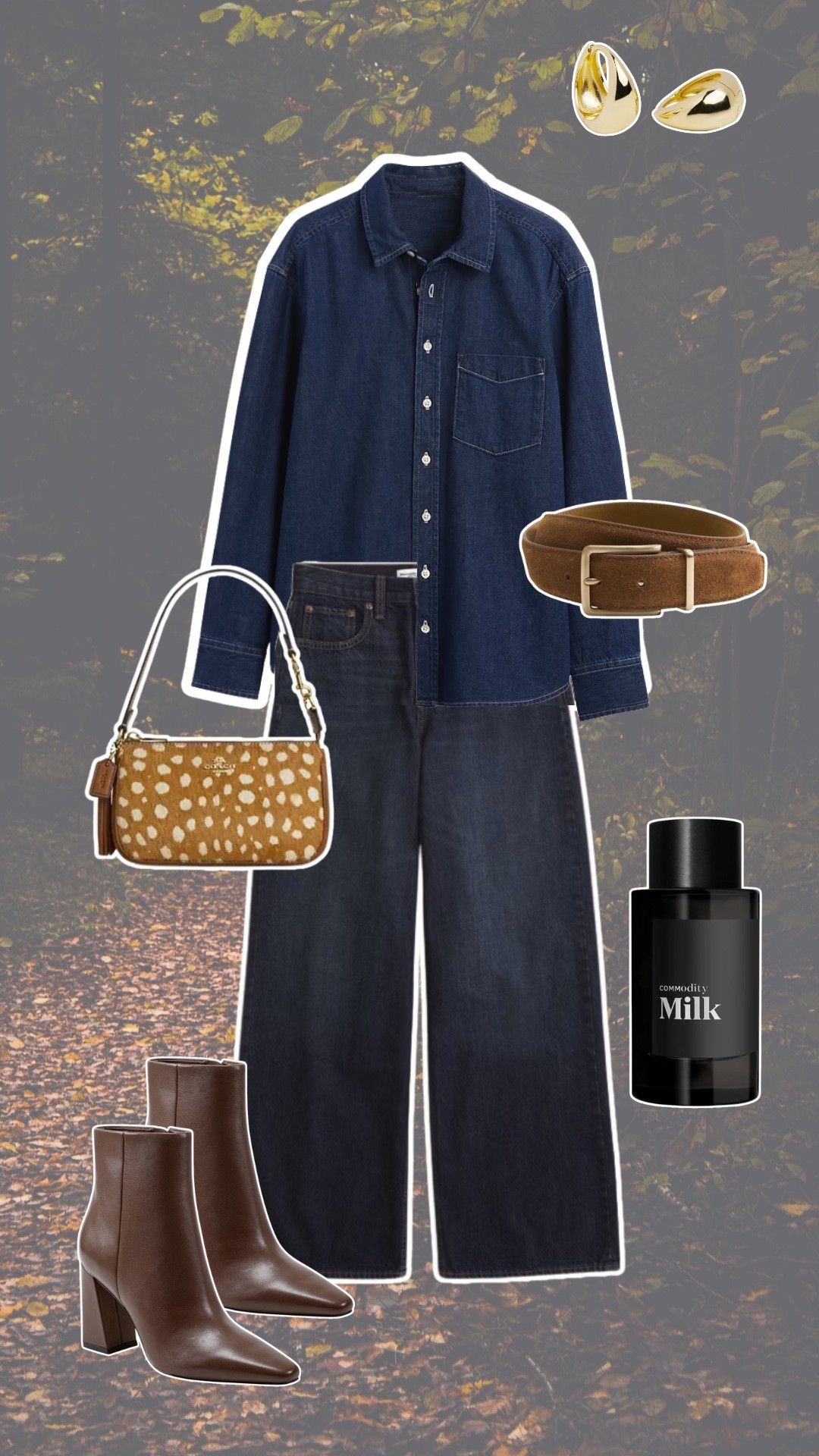denim on denim outfit. wide leg jeans. fall outfits. deer print

#LTKSeasonal #LTKSaleAlert #LTKootd
