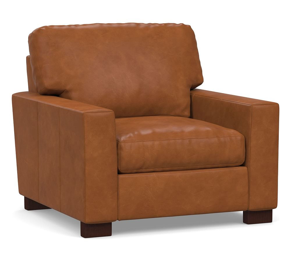 Turner Square Arm Leather Chair | Pottery Barn (US)