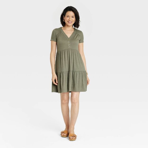 Women's Flutter Short Sleeve Knit A-Line Dress - Knox Rose™ | Target