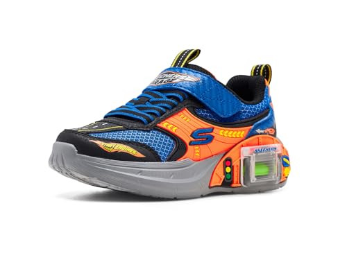 Skechers Garage Sneakers with Toy Cars - Athletic Kids Shoes with Storage Compartment, Black, Blue, & Orange Synthetic/Textile/Yellow Trim, 2 | Amazon (US)