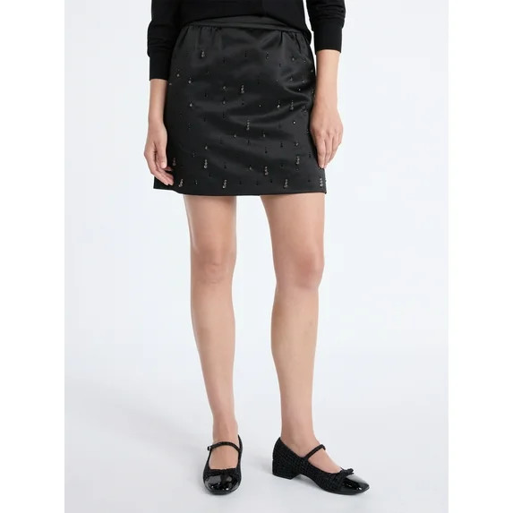 Free Assembly Women's and Women's Plus Embellished Mini Skirt, Sizes 0-26W | Walmart (US)
