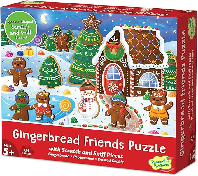 Peaceable Kingdom Gingerbread Friends Scratch and Sniff Puzzle for Kids Ages 5 & Up – 84 Pieces... | Amazon (US)