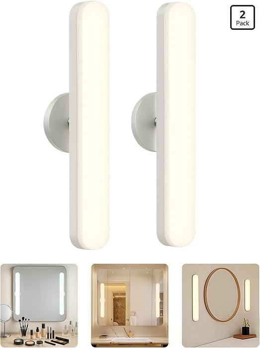 Set of 2 Wireless Vanity Makeup Lights for Mirror, Stick On Rechargeable Light Bar for Bathroom M... | Amazon (US)