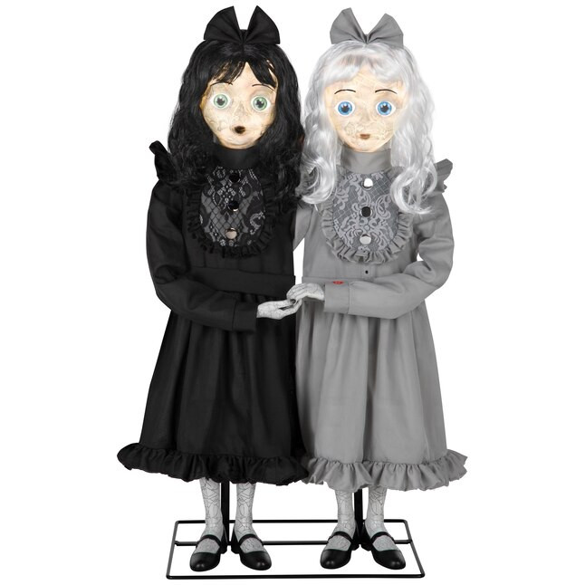 Haunted Living 3-ft Creepy Twins Motion Activated Lighted Animatronic | Lowe's