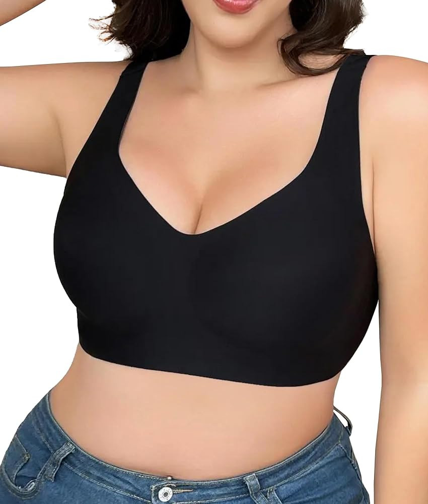 SHAPERX Bras for Women No Underwire Seamless Oversized Everyday Bra Comfort Wireless Padded Soft ... | Amazon (US)