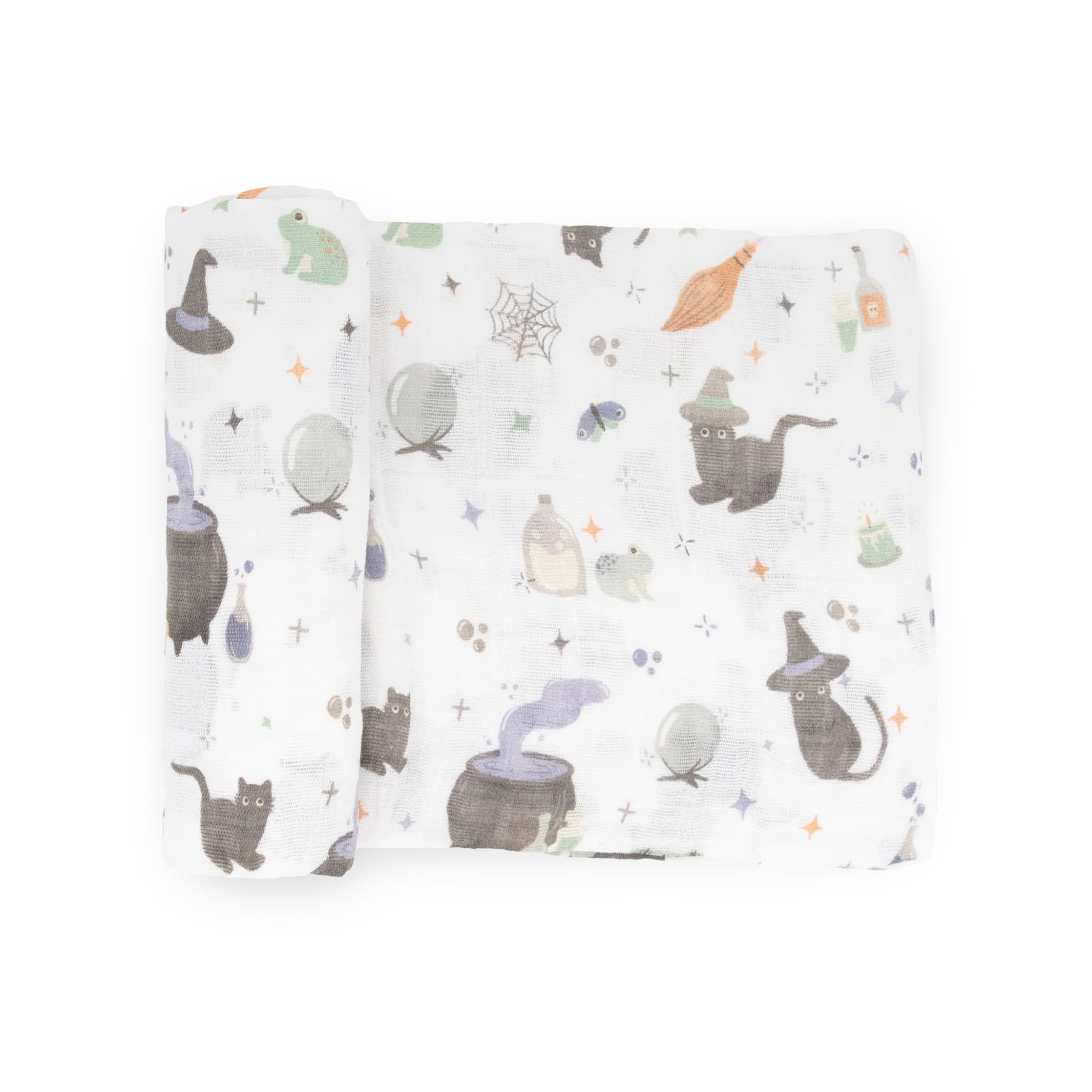 Cotton Muslin Swaddle Blanket - Cats and Cauldrons | Little Unicorn