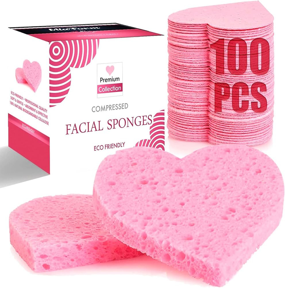 100-Count Compressed Facial Sponges, 100% Natural Cosmetic Spa Sponges for Facial Cleansing, Exfo... | Amazon (US)