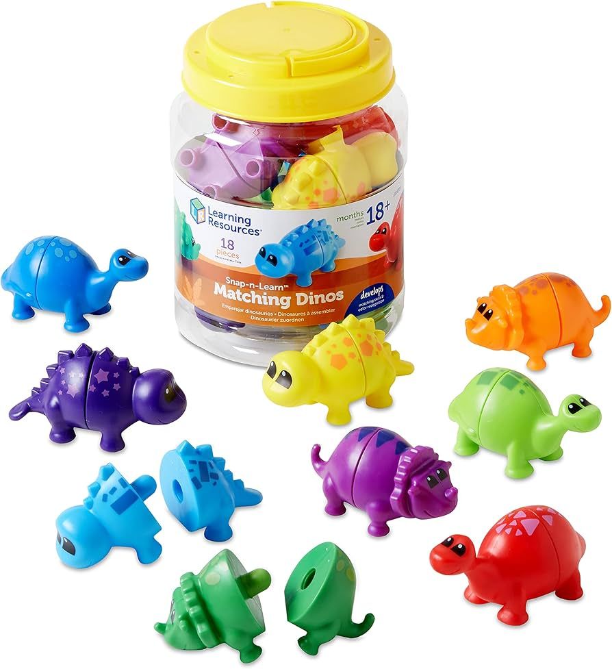 Learning Resources Snap-n-Learn Matching Dinos - 18 Pieces, Ages 18+ Months Toddler Fine Motor To... | Amazon (US)