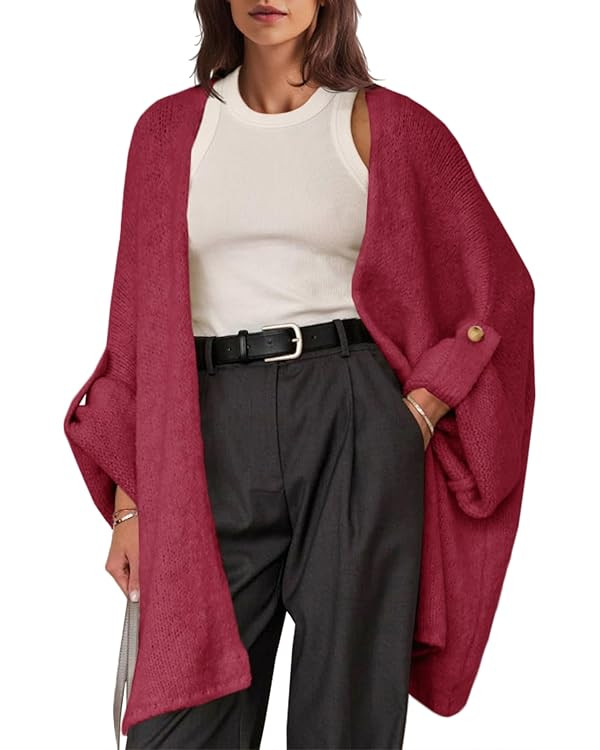 Saodimallsu Womens Oversized Long Cardigan Sweaters Casual Open Front Chunky Knit Slouchy Fall Tr... | Amazon (US)