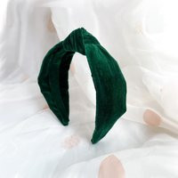 Green Velvet Knot Headband | Dark Christmas Hair Accessory | Etsy (US)