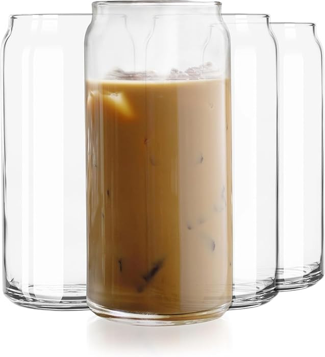 Libbey Classic Can XL Set of Drinking Glasses, Iced Coffee Cups Set of 4, 20 Oz, Dishwasher Safe ... | Amazon (US)