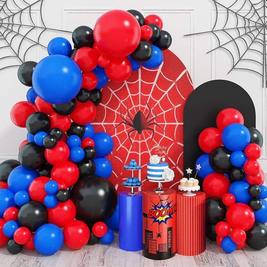 Red Blue Black Balloon Arch Garland Kit, 101 Pcs Matte Red Black and Royal Blue Latex Balloon Gar... | Amazon (US)