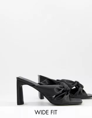 Z_Code_Z Wide Fit Exclusive Lorny twist front mules in black | ASOS (Global)