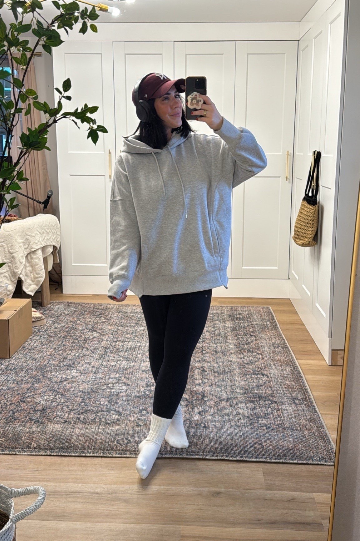 Cozy pick up/drop off cool mom outfit, oversized sweatshirt (size L), leggings size M! Socks so cozy. 

Winter casual outfit, hoodie

#LTKootd #LTKmomlife #LTKFindsUnder50