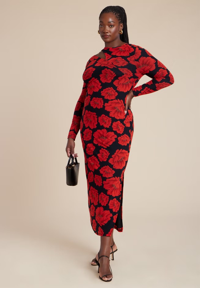 Shoulder Detail Mesh Dress | Eloquii