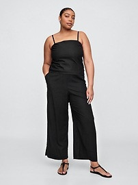 Relaxed Linen-Blend Pull-On Crop Pants | Gap Factory