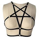 Sexy Women Harness Halter Pentagram Body Harness Bra Caged Bra Cupless Bra Punk Gothic Style Strappy | Amazon (US)