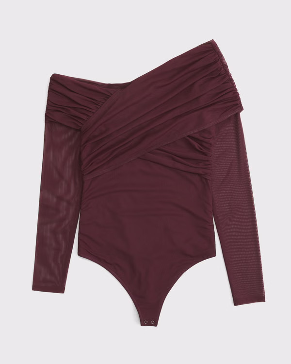 Women's Long-Sleeve Asymmetrical Wrap Bodysuit | Women's Tops | Abercrombie.com | Abercrombie & Fitch (US)