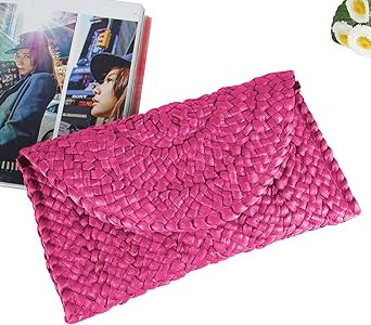 KUANG! Womens Straw Clutch Purse Handbag Shoulder Clutch Envelope Wallet Beach Straw Purse for La... | Amazon (US)