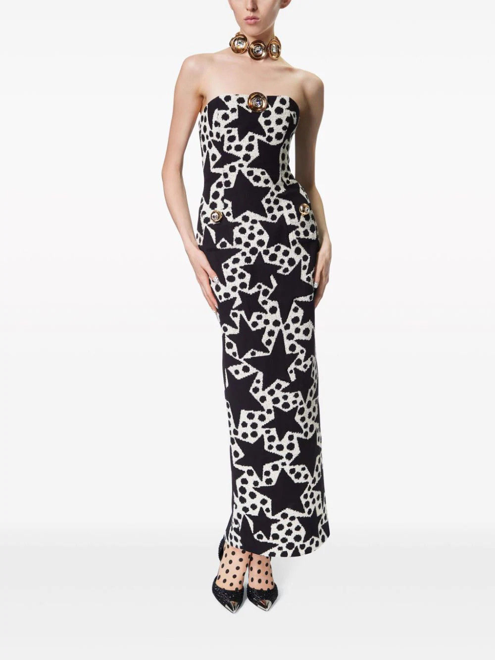 medallion-pendant jacquard maxi dress | Farfetch Global