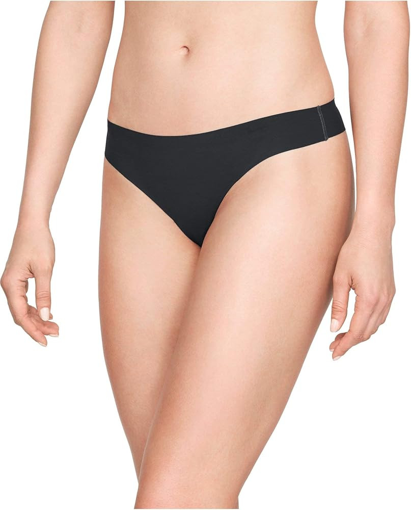 Under Armour Women's UA Pure Stretch Thong 3-Pack Black | Amazon (US)