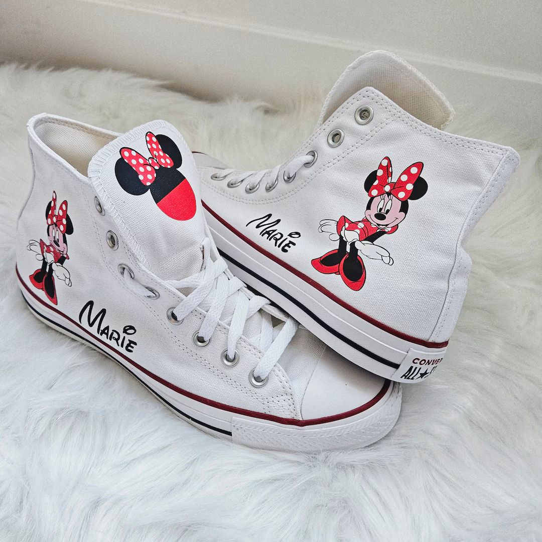 Personalized Mickey or Minnie Mouse Converse Adult, Men's Women's High Top, Custom Mickey Convers... | Etsy (US)