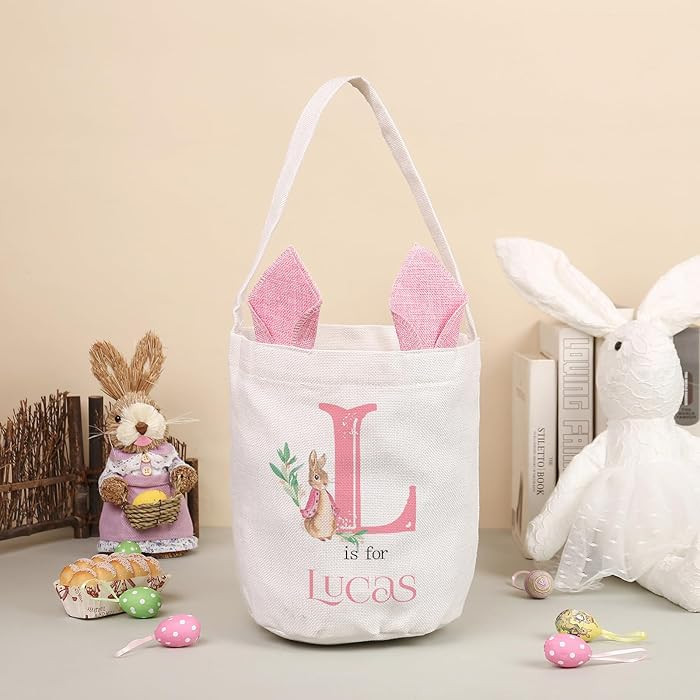 Personalized Easter Basket for Girls Boys, Custom Initials & Name Easter Bucket for Kids Customiz... | Amazon (US)