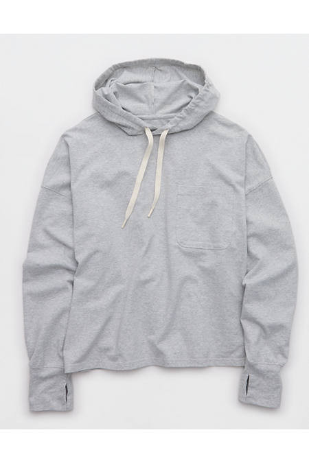 OFFLINE By Aerie OG Cotton Hoodie Women's Medium Heather Gray XXS | Aerie