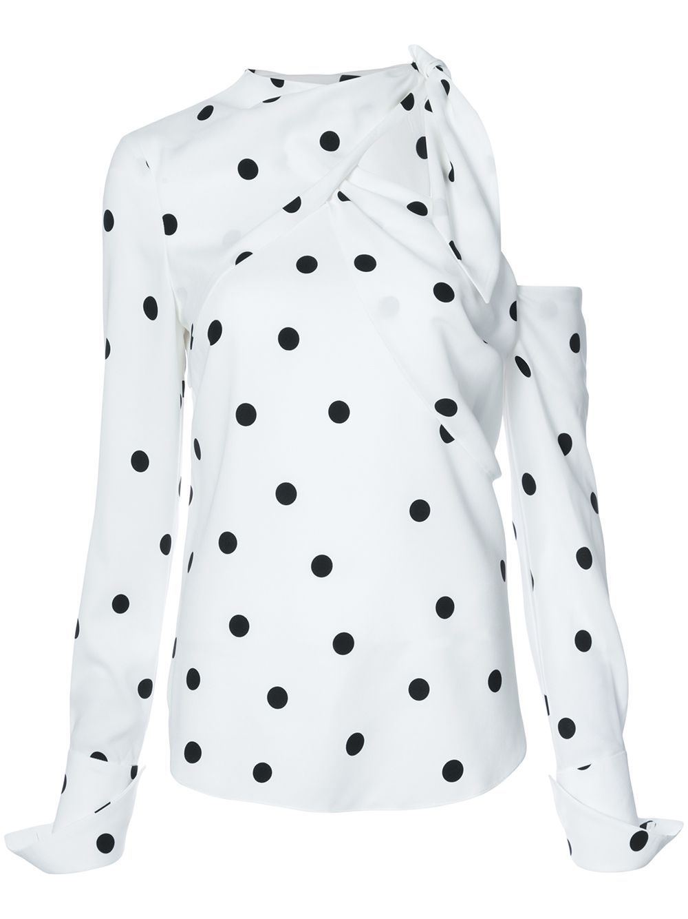 Monse cold shoulder polka-dot blouse - White | FarFetch US