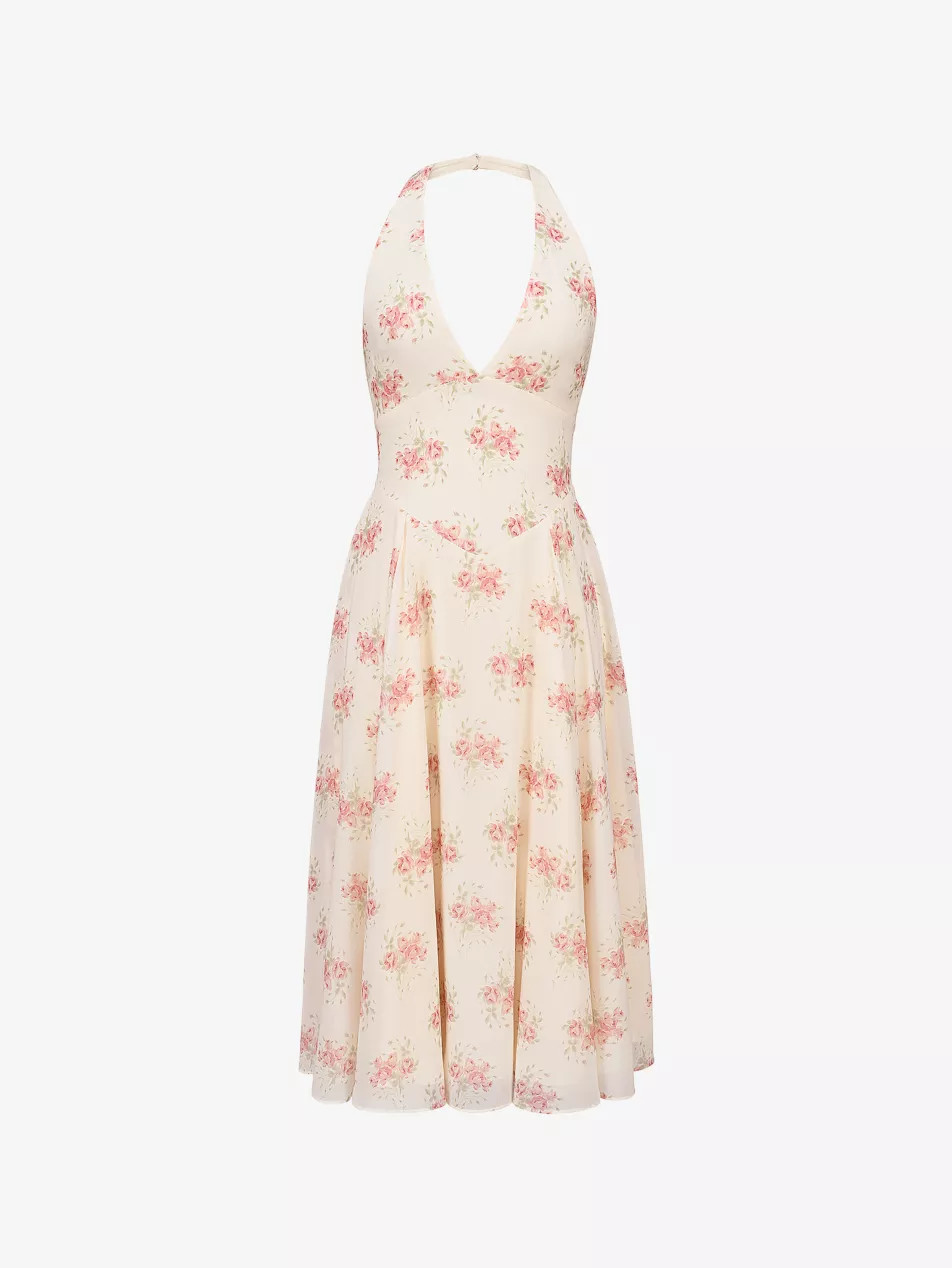 Solada Floral Woven Midi Dress | Selfridges