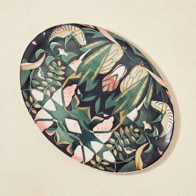 14" x 10" Stoneware Printed Oval Serving Platter - Opalhouse™ designed with Jungalo... | Target
